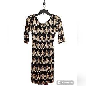 Crystal Doll Silver & Black Sequined Bodycon Dress Size S NWOT